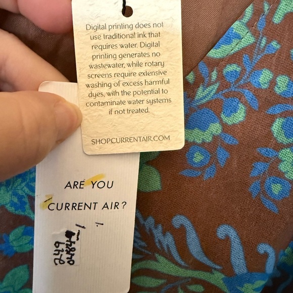 NWT Current Air Brown, Blue, & Green Floral Print Long Sleeve Mini Dress Small - Picture 12 of 16